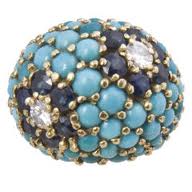 1950's turquoise and sapphire dome ring